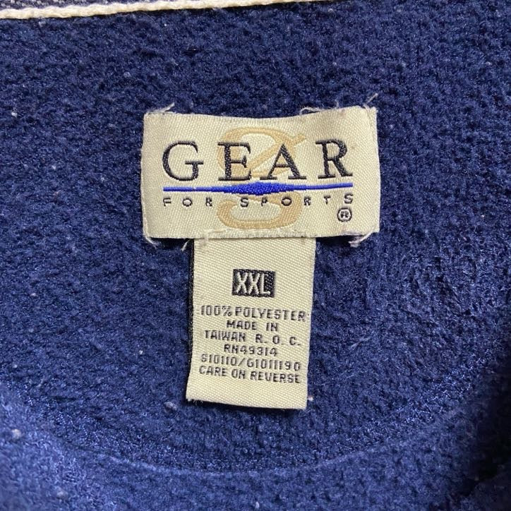 ～90s　GEAR FOR SPORTS　フリースプルオーバー　グレンビル州立大学　ネイビー　紺　2XLサイズ　　ヴィンテージ　古着