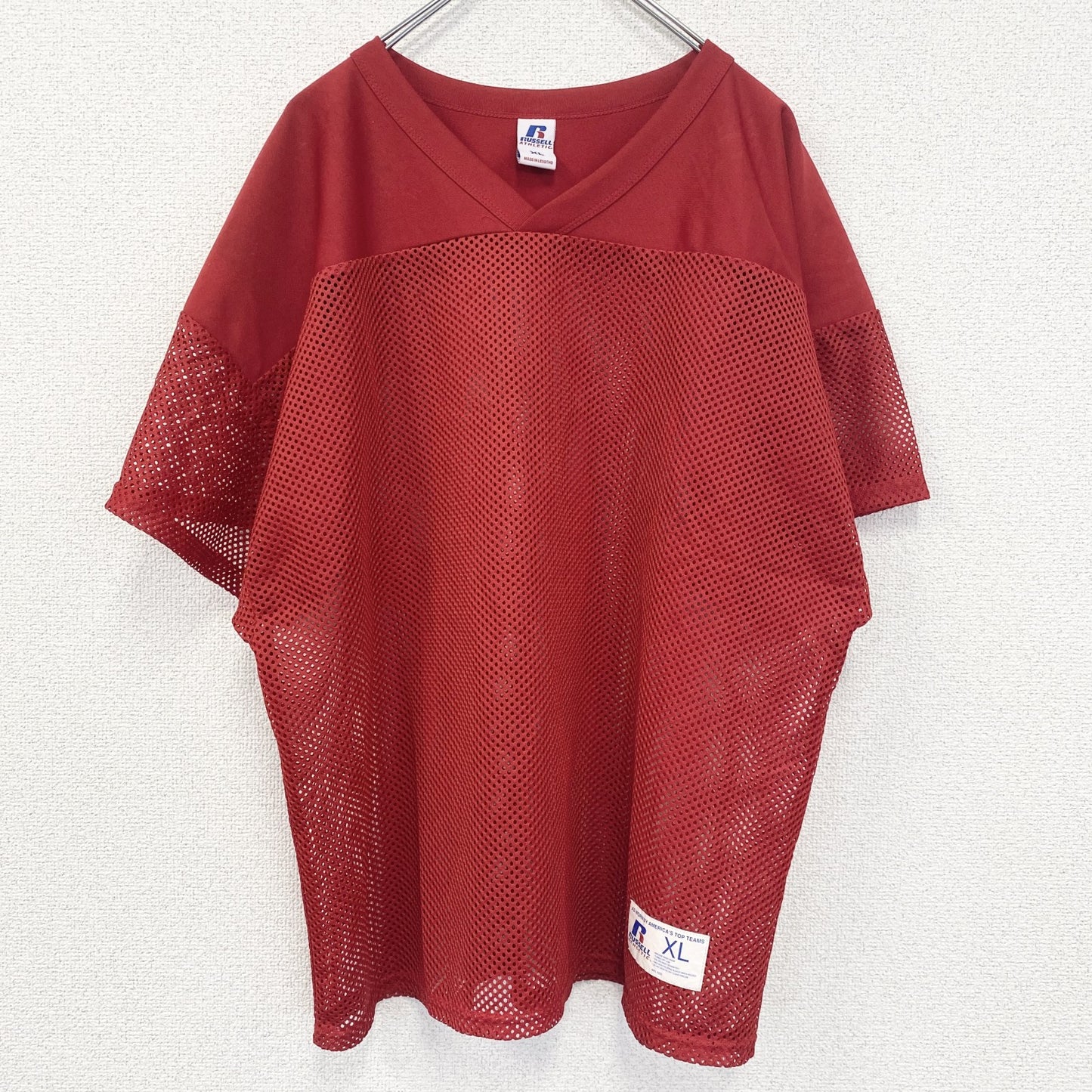 古着　used　RUSSELL ATHLETIC　ラッセルアスレティック　半袖Tシャツ　レトロデザイン　レッド　赤　XLサイズ