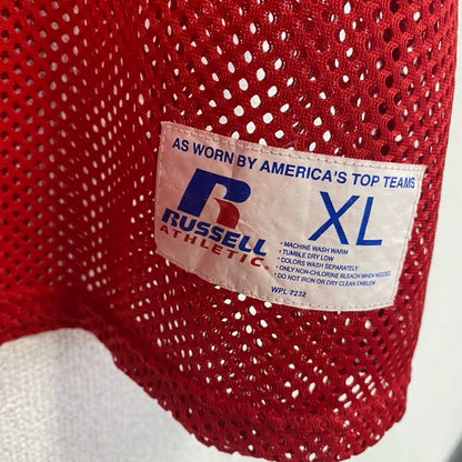 古着　used　RUSSELL ATHLETIC　ラッセルアスレティック　半袖Tシャツ　レトロデザイン　レッド　赤　XLサイズ