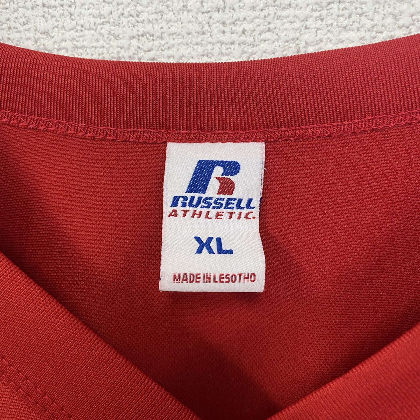 古着　used　RUSSELL ATHLETIC　ラッセルアスレティック　半袖Tシャツ　レトロデザイン　レッド　赤　XLサイズ