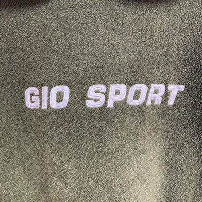 古着 used　GIORDANO　長袖ロゴワッペンパーカー　フリース　SPORT　緑　秋冬服　ビッグシルエット　XLサイズ