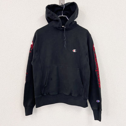 Champion　チャンピオン　リバースウィーブ　スウェットパーカー/フーディー　デカロゴ　黒　ブラック　Lサイズ