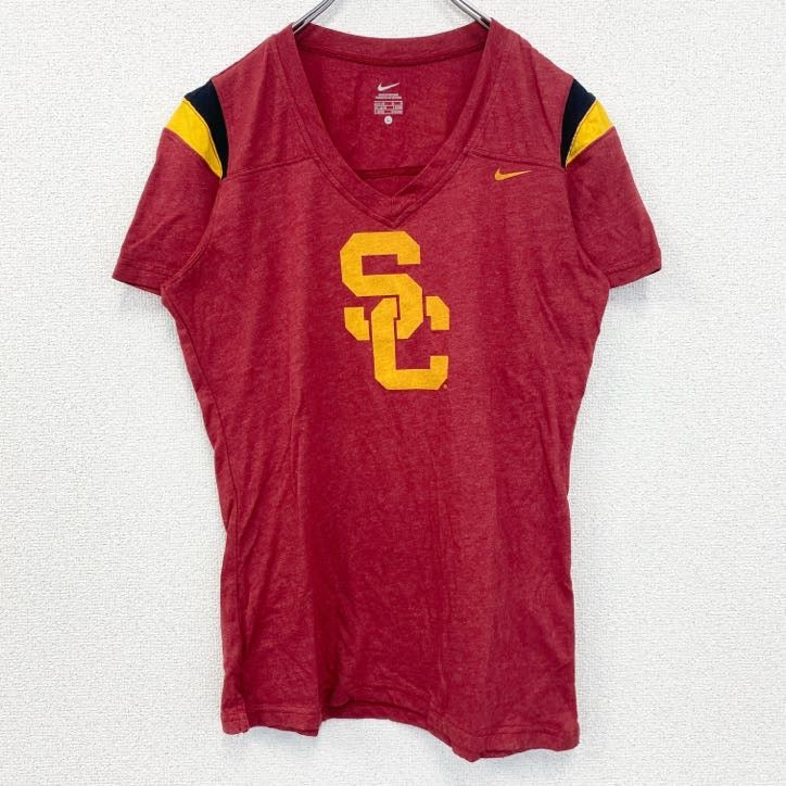 古着　used　NIKE　ナイキ　半袖カレッジプリントTシャツ　USC Trojans　USCトロージャンズ　赤　レッド
