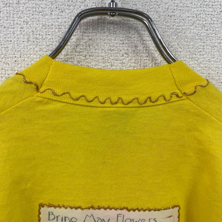 FRUIT OF THE LOOM　フルーツオブザルーム　半袖プリントTシャツ　ヴィンテージ　シングルステッチ　黄色　イエロー　10-12サイズ　古着