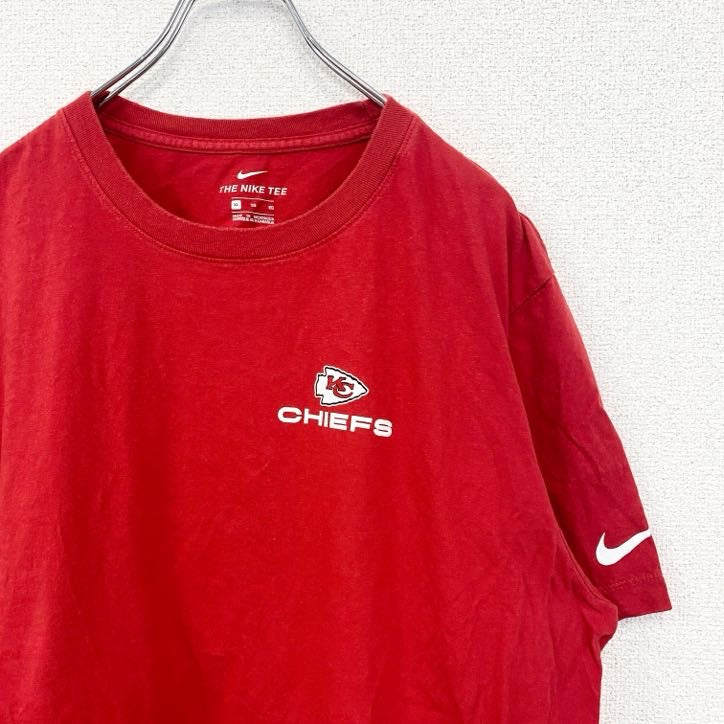 古着　used　NIKE　ナイキ　半袖プリントTシャツ　NFL　カンザスシティ　チーフス　キングダム　赤　レッド　XLサイズ