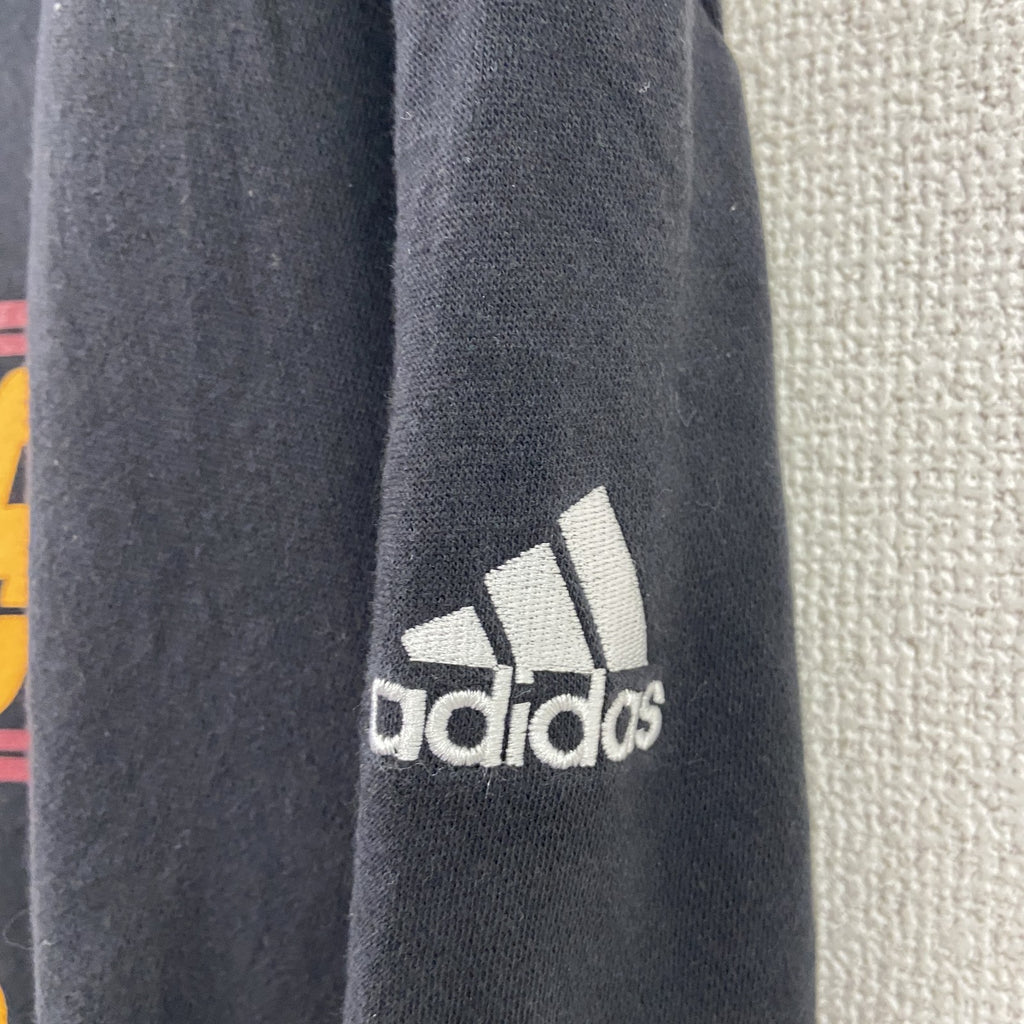 adidas　アディダス　スウェットパーカー/フーディー　パフォーマンスロゴ　黒　ブラック　XLサイズ　古着