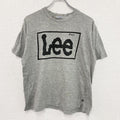 Lee　リー　半袖プリントTシャツ　デカロゴ　クルーネック　灰色　グレー　Ｍサイズ カットソー メンズ コットン 古着