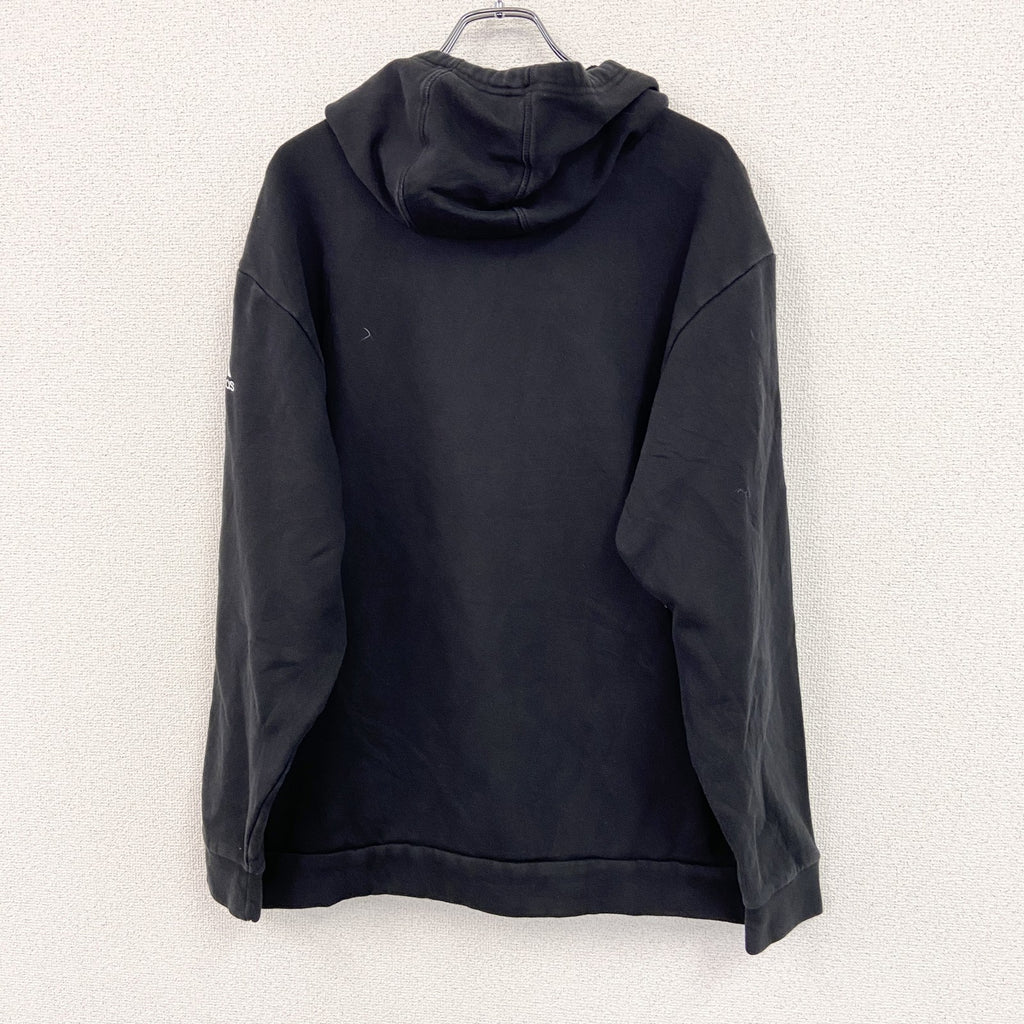adidas　アディダス　スウェットパーカー/フーディー　パフォーマンスロゴ　黒　ブラック　XLサイズ　古着