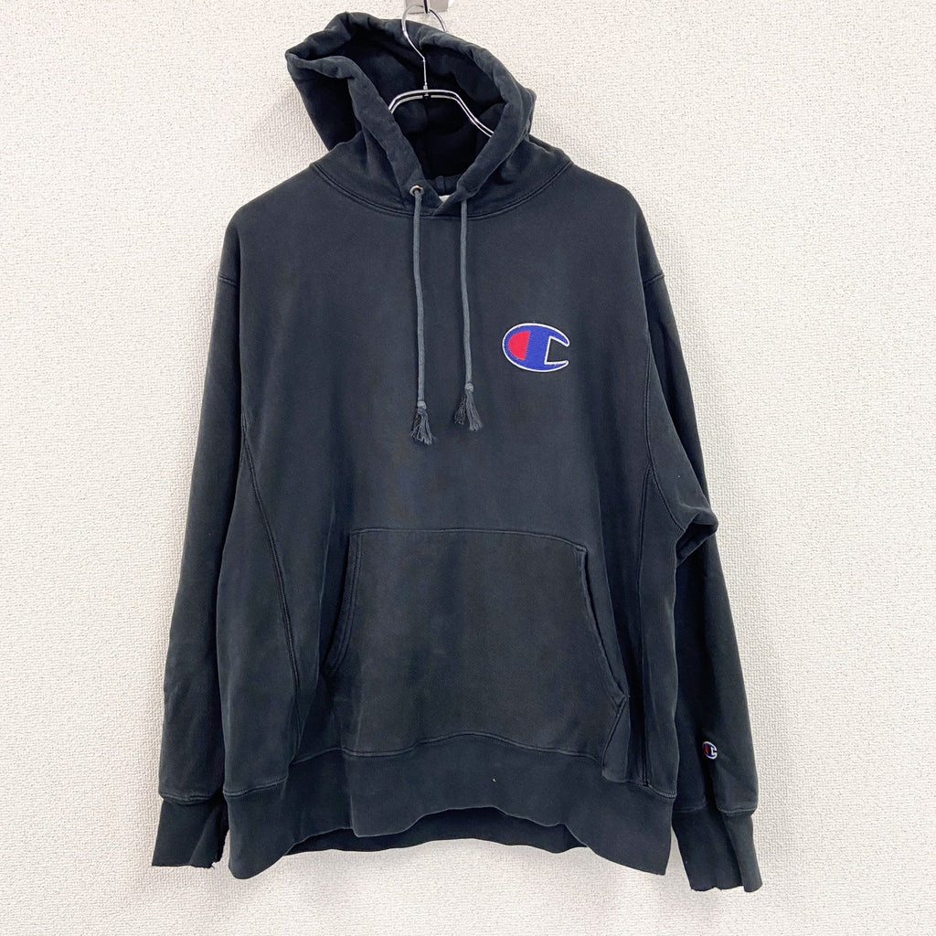 Champion　チャンピオン　リバースウィーブ　スウェットパーカー/フーディー　黒　ブラック　2XLサイズ　古着