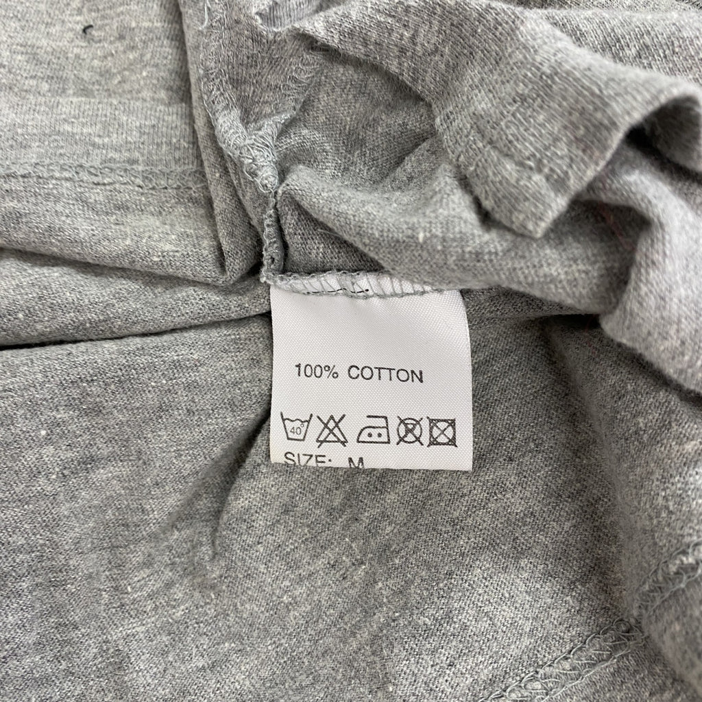 Lee　リー　半袖プリントTシャツ　デカロゴ　クルーネック　灰色　グレー　Ｍサイズ カットソー メンズ コットン 古着