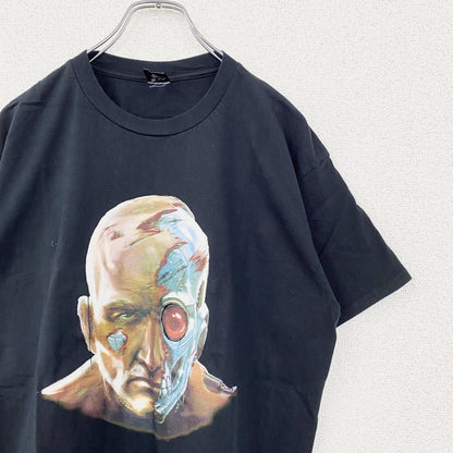 古着 used　半袖ムービープリントTシャツ　サイボーグ　クルーネック　レトロデザイン　黒　ブラック　XLサイズ