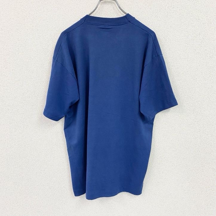 FRUIT OF THE LOOM　フルーツオブザルーム　半袖プリントTシャツ　ヴィンテージ　シングルステッチ　紺　ネイビー　XLサイズ カットソー メンズ コットン 古着