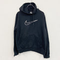 NIKE　ナイキ　スウェットパーカー/フーディー　スウッシュ　デカロゴ　黒　ブラック　XLサイズ　古着