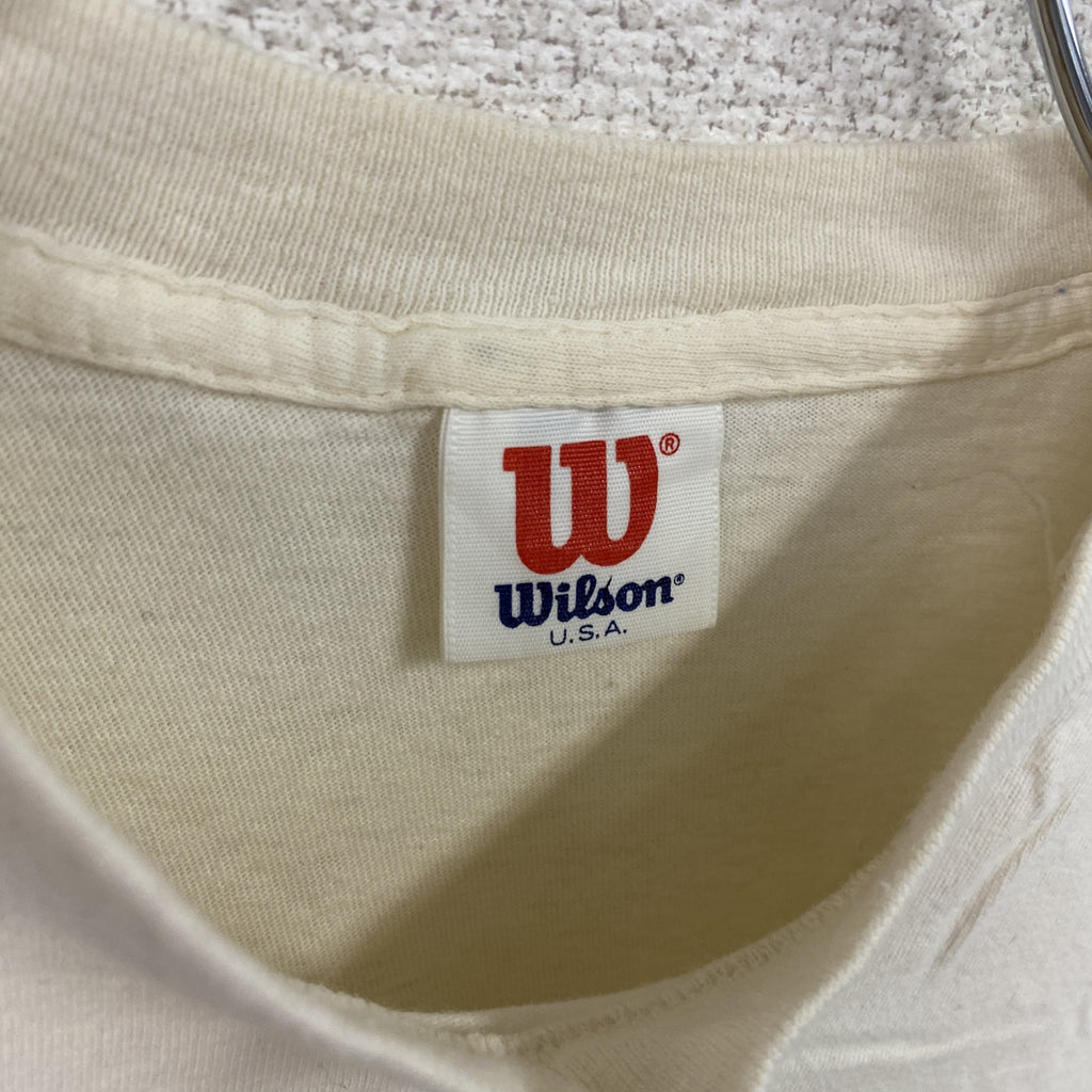 Wilson　ウィルソン　半袖プリントTシャツ　シングルステッチ　ヴィンテージ　白　ホワイト　Mサイズ　古着