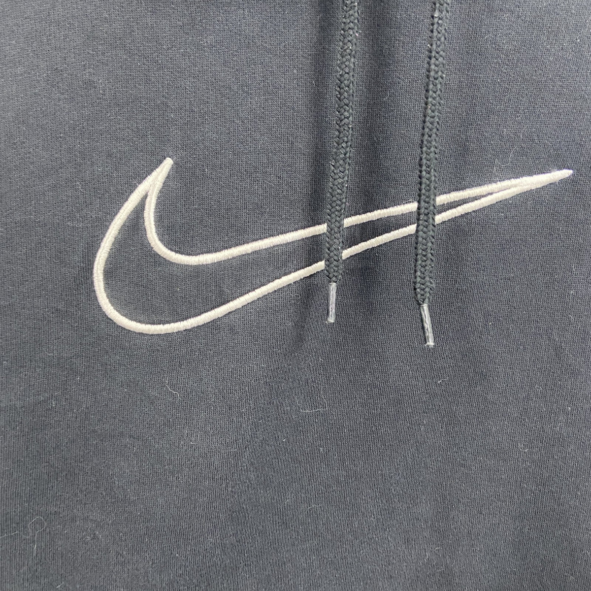 NIKE　ナイキ　スウェットパーカー/フーディー　スウッシュ　デカロゴ　黒　ブラック　XLサイズ　古着