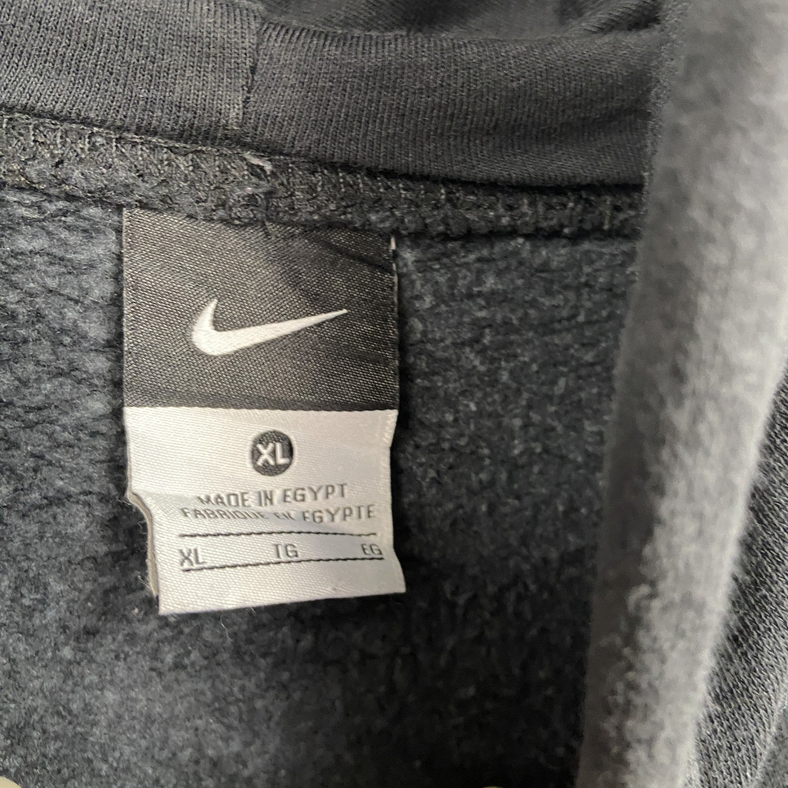 NIKE　ナイキ　スウェットパーカー/フーディー　スウッシュ　デカロゴ　黒　ブラック　XLサイズ　古着