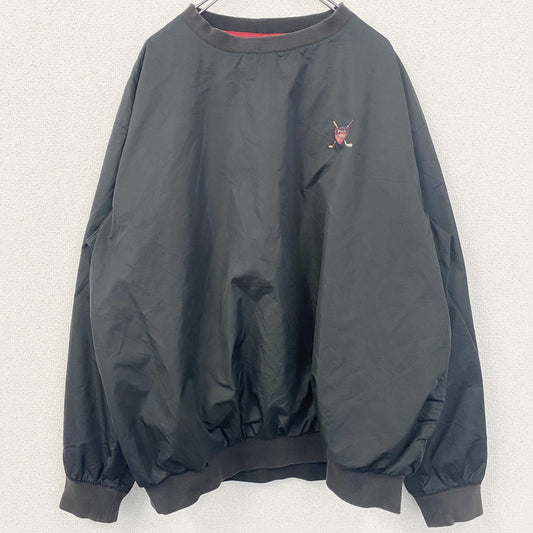 古着 used　POLO GOLF RALPH LAUREN ラルフローレン　長袖ナイロンプルオーバー　黒　ブラック　Lサイズ