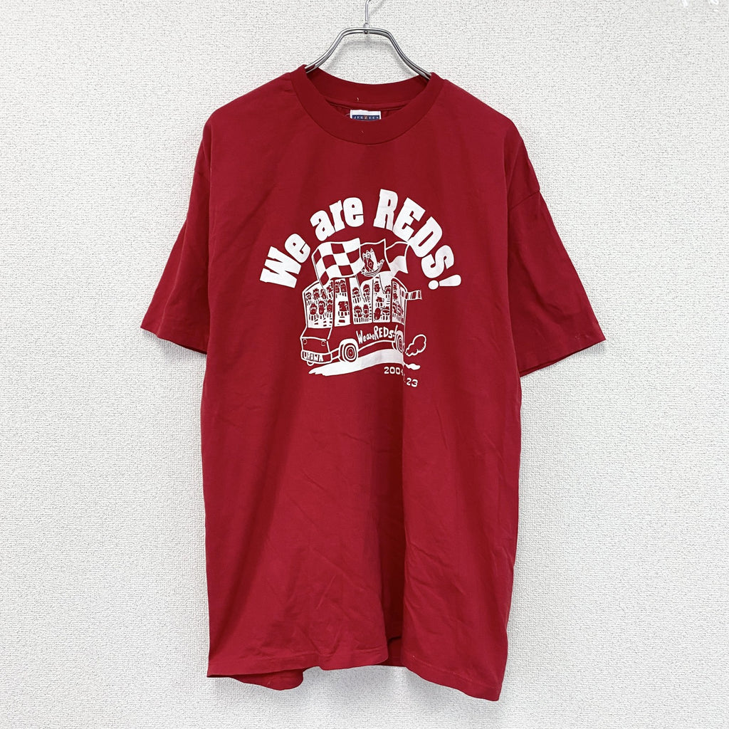 00s　JERZEES　ジャージーズ　浦和レッズ　半袖プリントＴシャツ　Jリーグ　アーチプリント　ヴィンテージ　赤　レッド　Lサイズ　古着