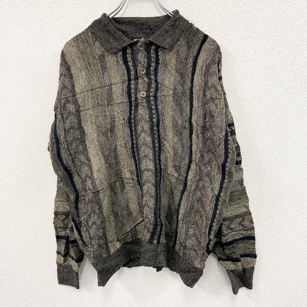 90s　PORTO CRUZ　ポロニット　ヴィンテージ　総柄　マルチカラー　Mサイズ　古着