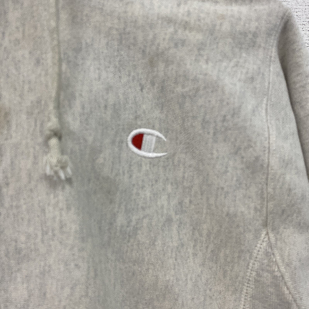 Champion　チャンピオン　リバースウィーブ　スウェットパーカー/フーディー　霜降りグレー　XSサイズ トレーナー スウェットトップス フード付き 古着