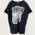 半袖プリントTシャツ　レトロデザイン　クルーネック　イギリス　London　ビックベン　黒　ブラック　XLサイズ　古着