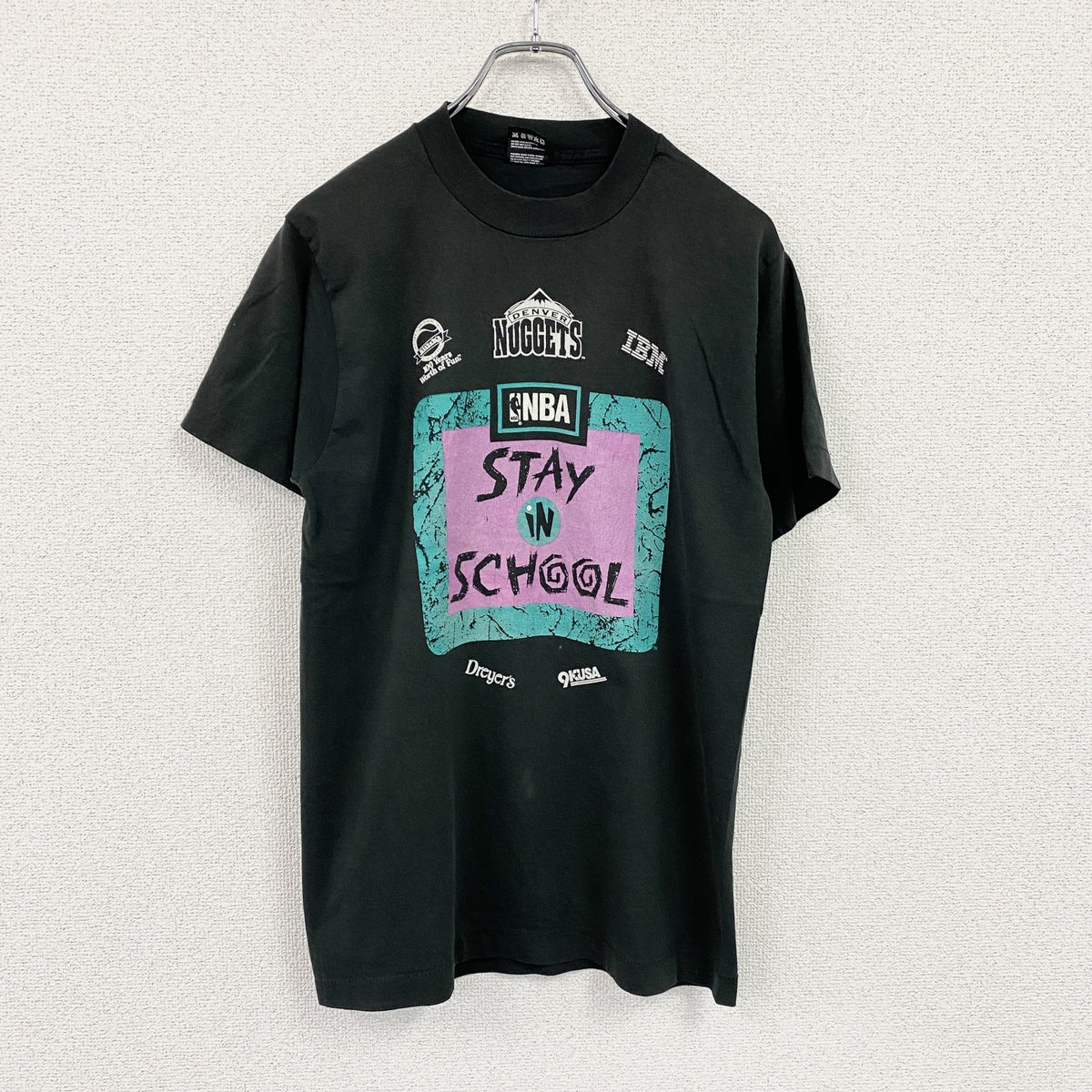 FRUIT OF THE LOOM　フルーツオブザルーム　半袖プリントTシャツ　シングルステッチ　ヴィンテージ　黒　ブラック　Mサイズ　古着