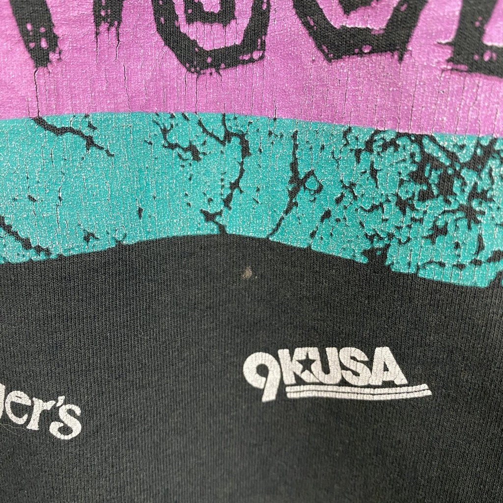 FRUIT OF THE LOOM　フルーツオブザルーム　半袖プリントTシャツ　シングルステッチ　ヴィンテージ　黒　ブラック　Mサイズ　古着