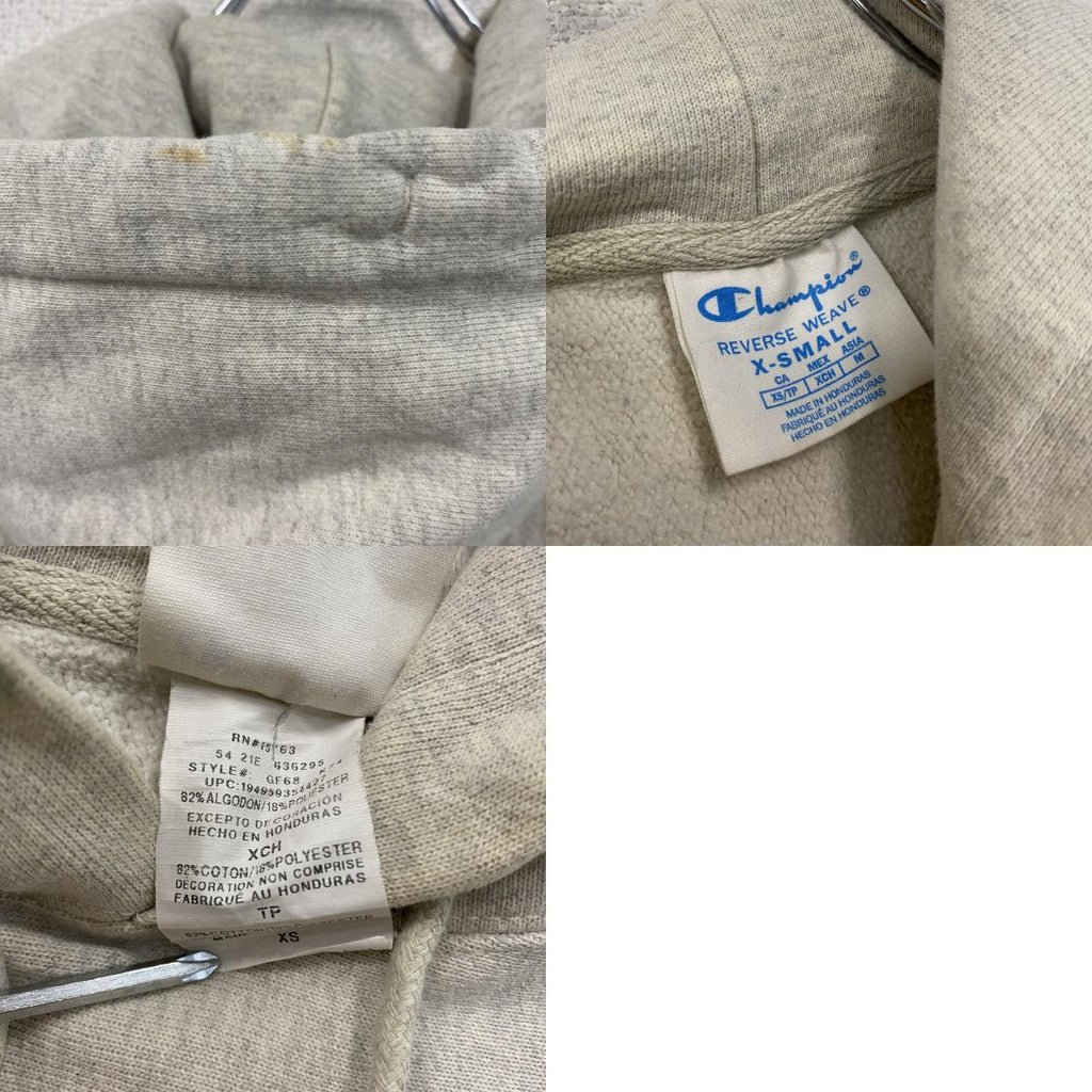 Champion　チャンピオン　リバースウィーブ　スウェットパーカー/フーディー　霜降りグレー　XSサイズ トレーナー スウェットトップス フード付き 古着