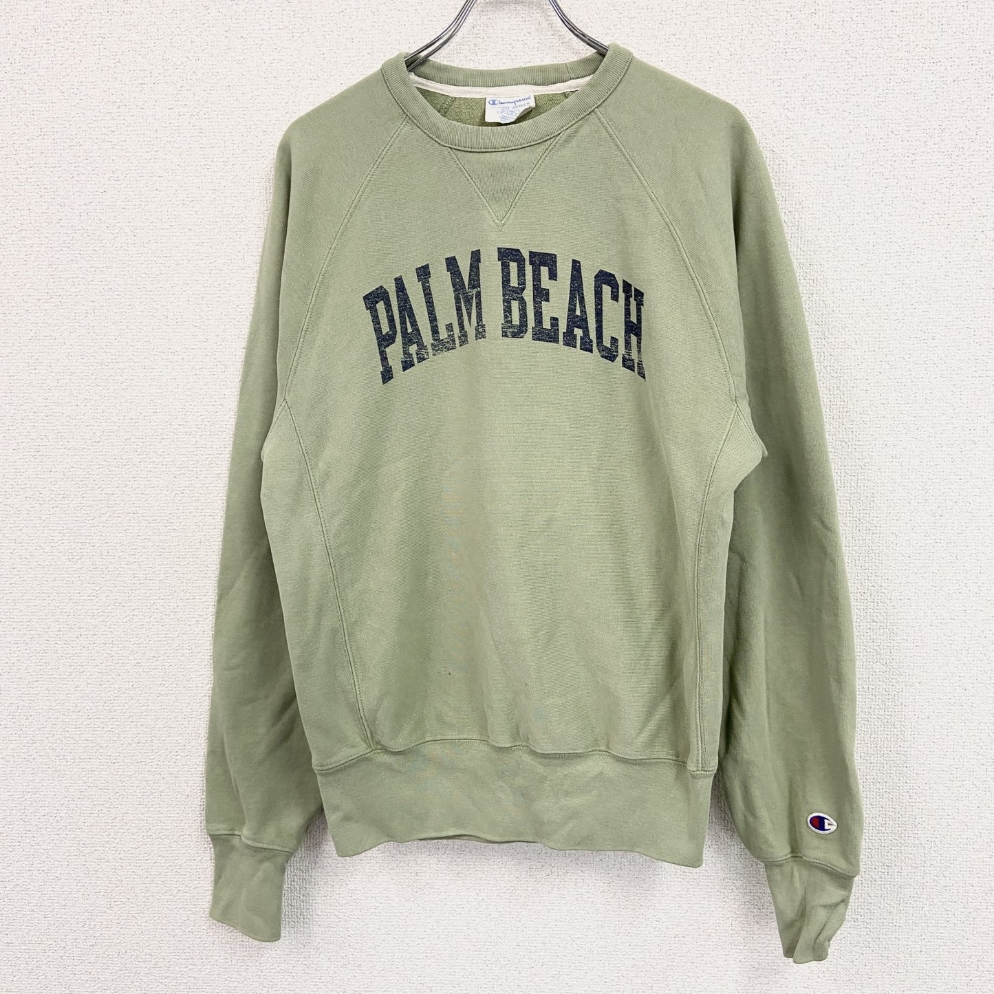 Champion　チャンピオン　リバースウィーブ　スウェット/トレーナー　前V　ラグランスリーブ　緑　グリーン　Mサイズ