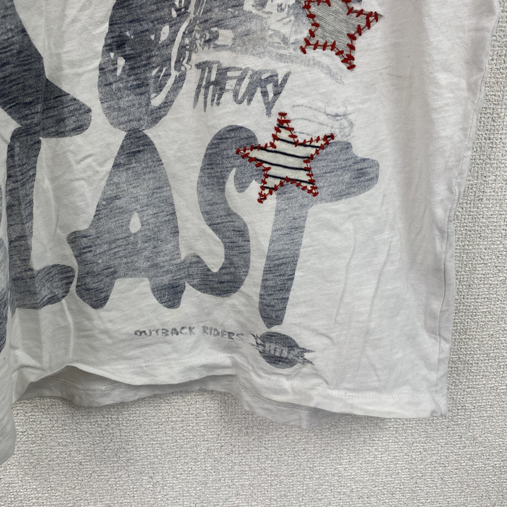 KEY LARGO　キーラーゴ　半袖プリントTシャツ　白　ホワイト　Lサイズ　古着