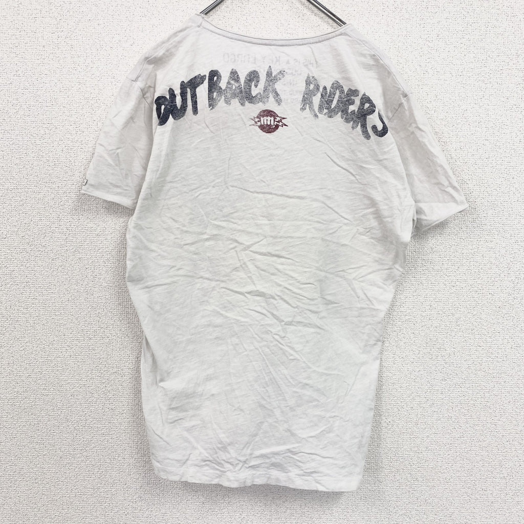 KEY LARGO　キーラーゴ　半袖プリントTシャツ　白　ホワイト　Lサイズ　古着
