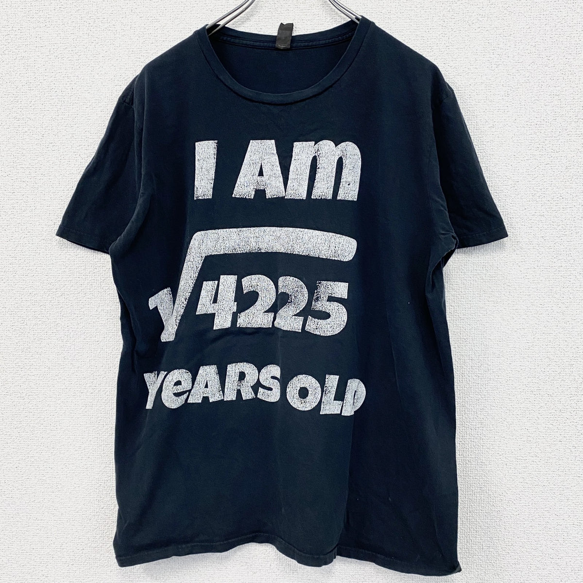 ANVIL　アンヴィル　半袖プリントTシャツ　年齢T　ルート　4連プリント　黒　ブラック　Lサイズ　古着