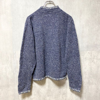 古着 used　WOOLRICH ウールリッチ　長袖ハーフジップニット　セーター　グレー　ネイビー　ノームコア　レトロ　Mサイズ