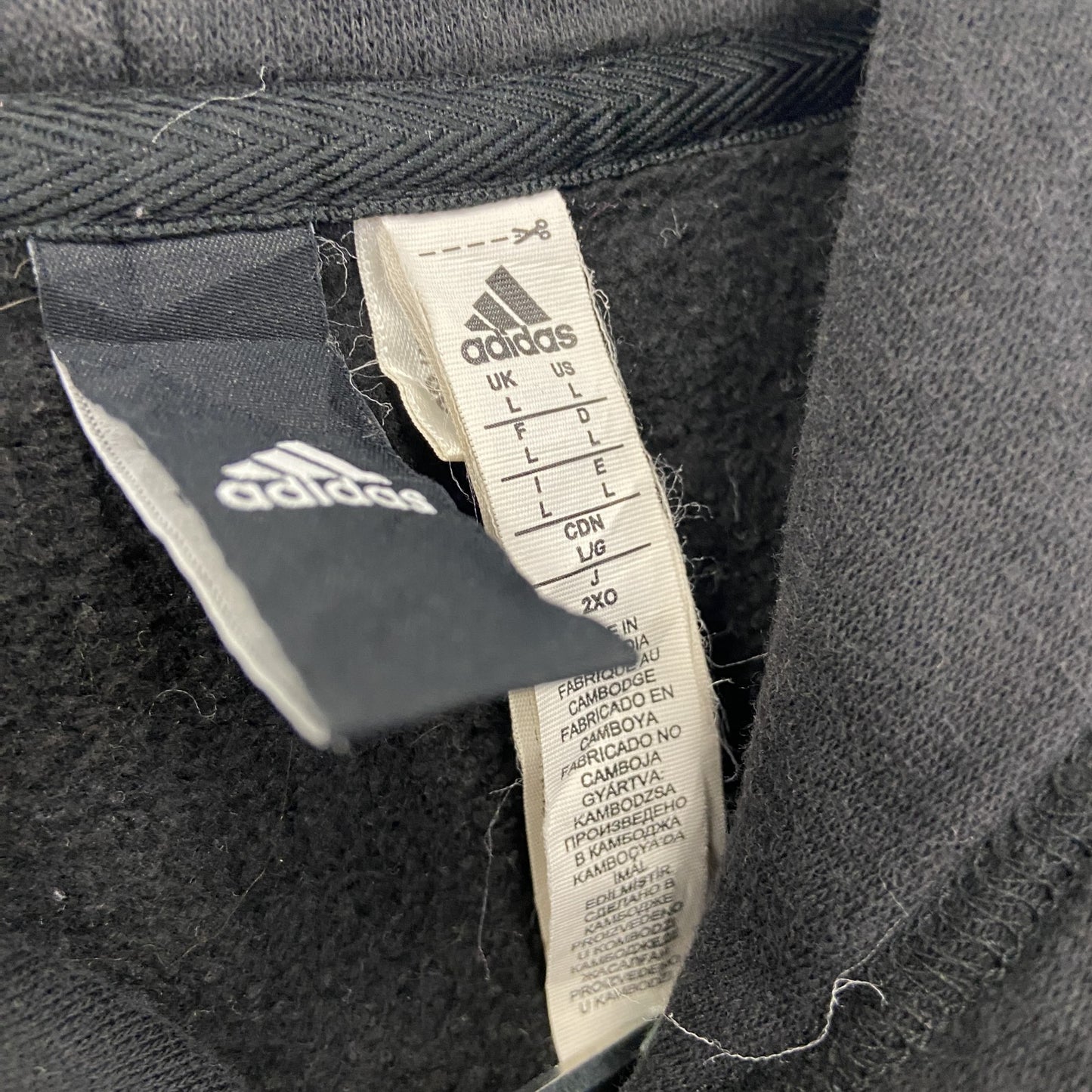 adidas　アディダス　スウェットパーカー/フーディー　パフォーマンスロゴ　黒　ブラック　Lサイズ