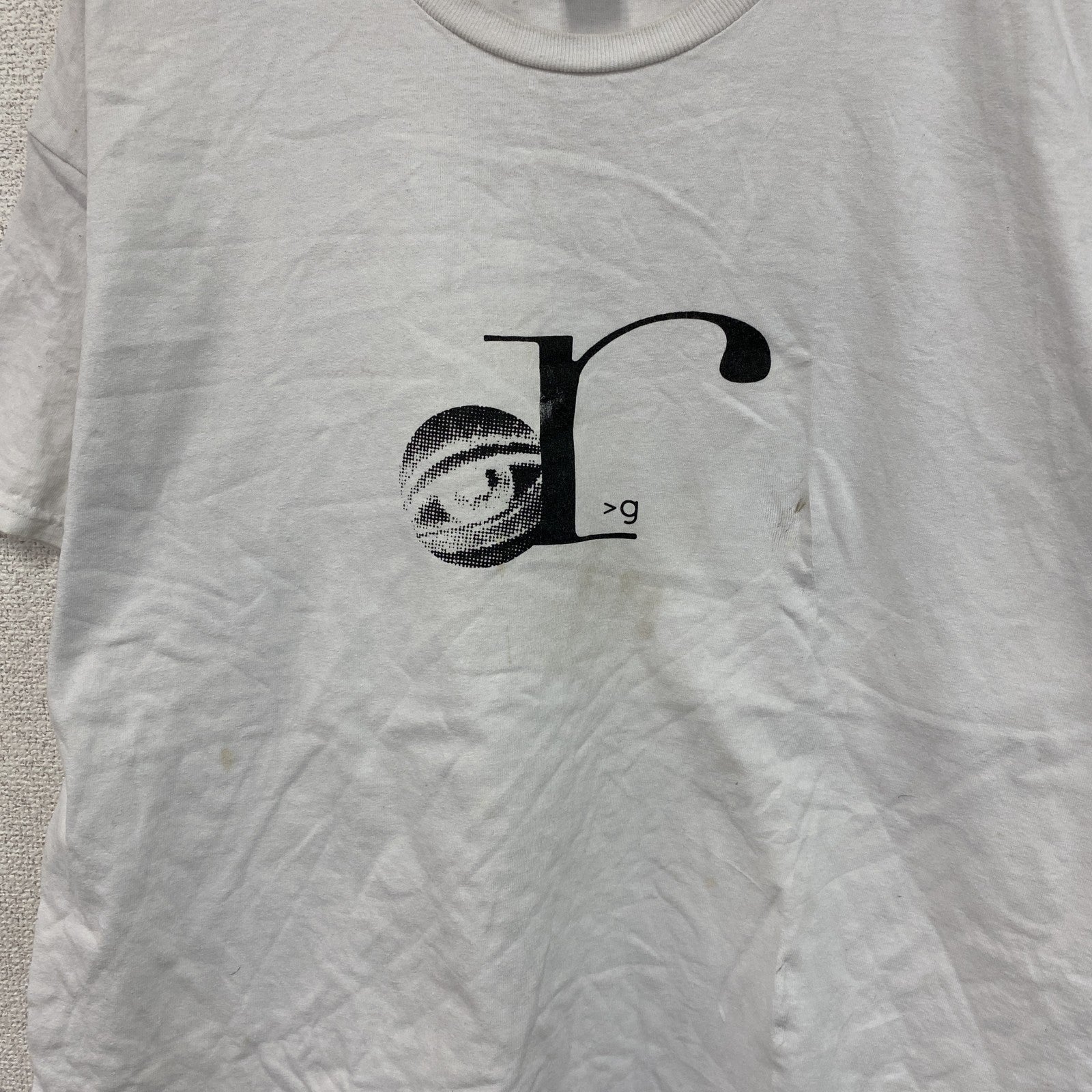 ROTA supply　ロタサプライ　半袖プリントＴシャツ　ハイエナ　目玉　クルーネック　白　ホワイト　XLサイズ　古着