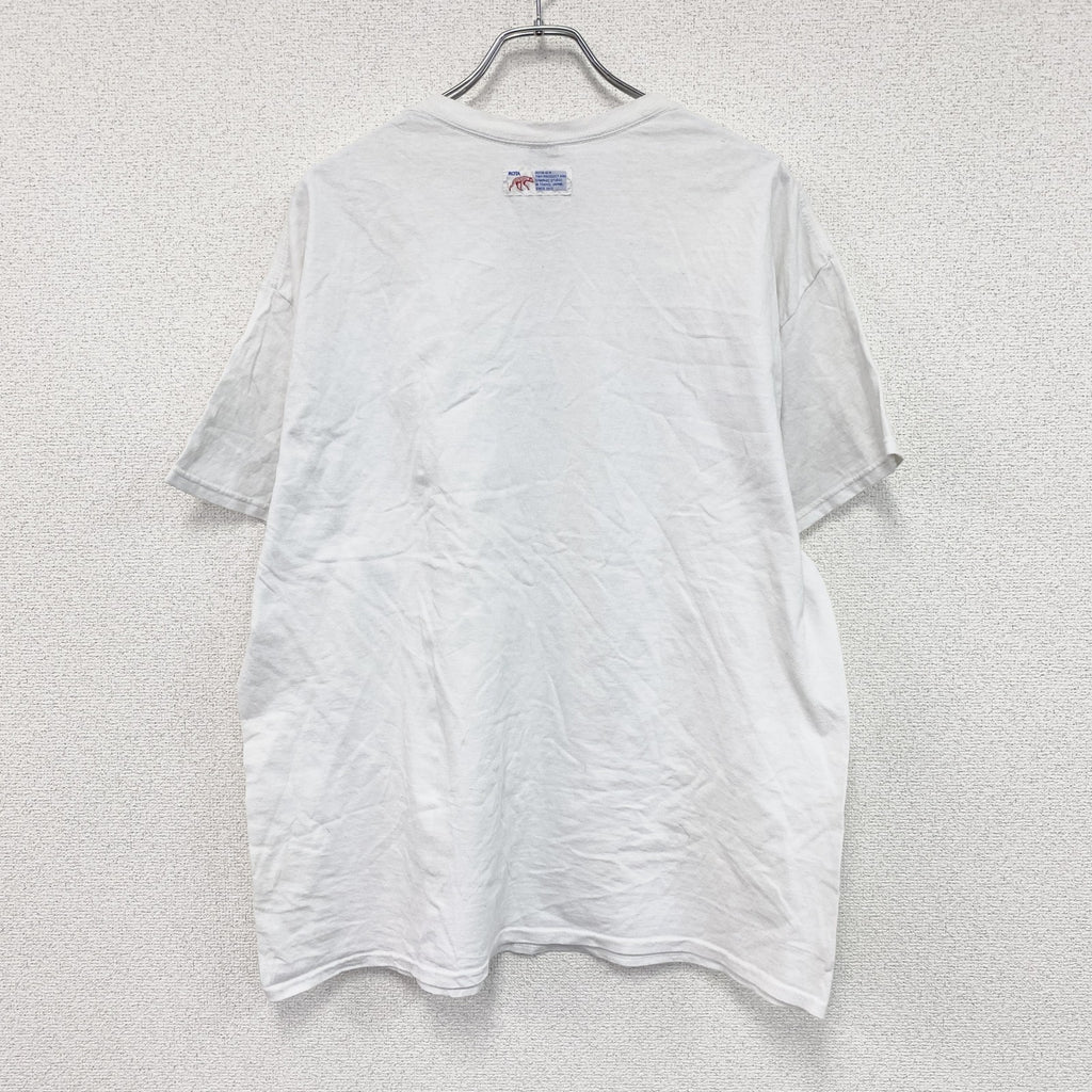 ROTA supply　ロタサプライ　半袖プリントＴシャツ　ハイエナ　目玉　クルーネック　白　ホワイト　XLサイズ　古着