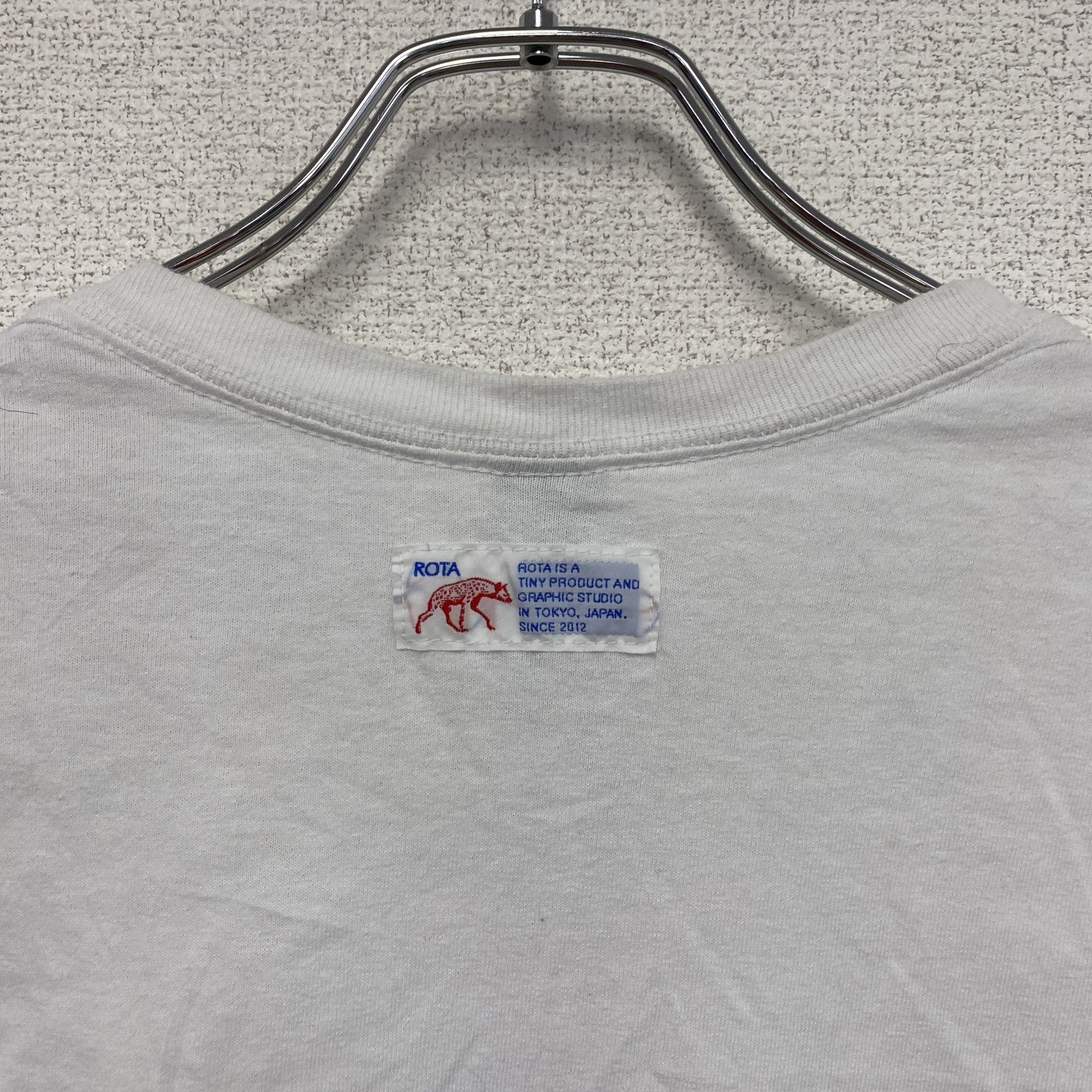 ROTA supply　ロタサプライ　半袖プリントＴシャツ　ハイエナ　目玉　クルーネック　白　ホワイト　XLサイズ　古着