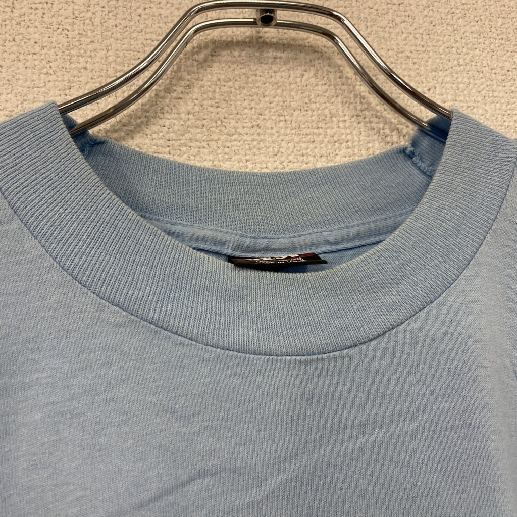 FRUIT OF THE LOOM　フルーツオブザルーム　半袖プリントTシャツ　シングルステッチ　水色　ライトブルー　XLサイズ　古着