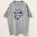 champion チャンピオン　半袖プリントTシャツ　グレー　灰色　バスケ　クルーネック　レトロデザイン　XLサイズ　古着