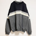 BILLBLASS　長袖ライン入りスウェット　トレーナー　切り替え　黒　ブラック　グレー　灰色　ビッグシルエット　XLサイズ　古着