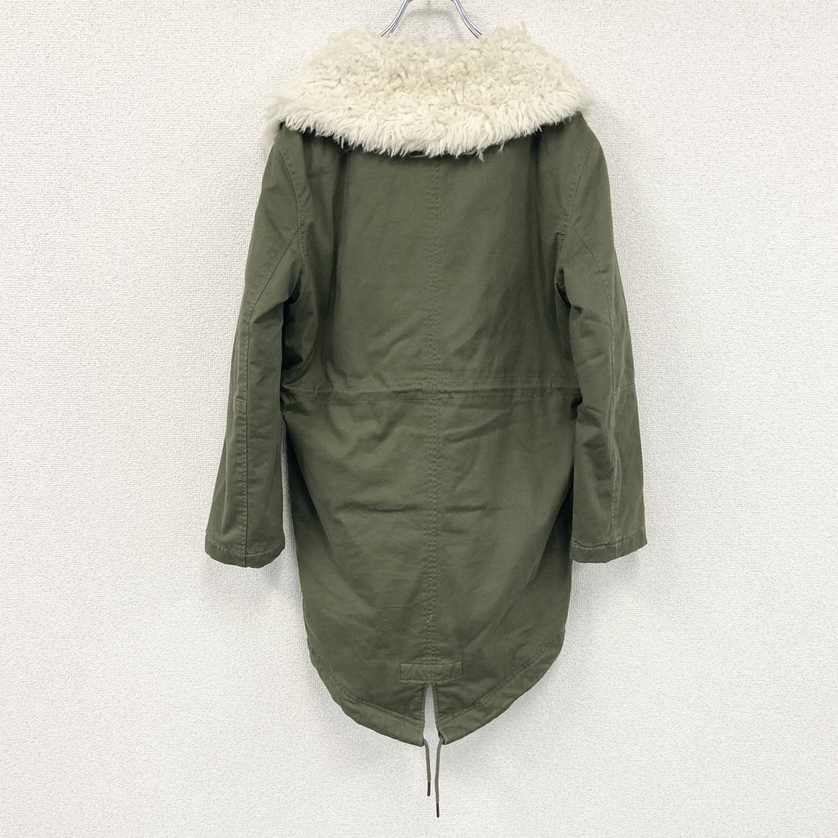GAP　ギャップ　PRIMALOFT　モッズコート　ミリタリージャケット　ファー付き　カーキ　Sサイズ　古着