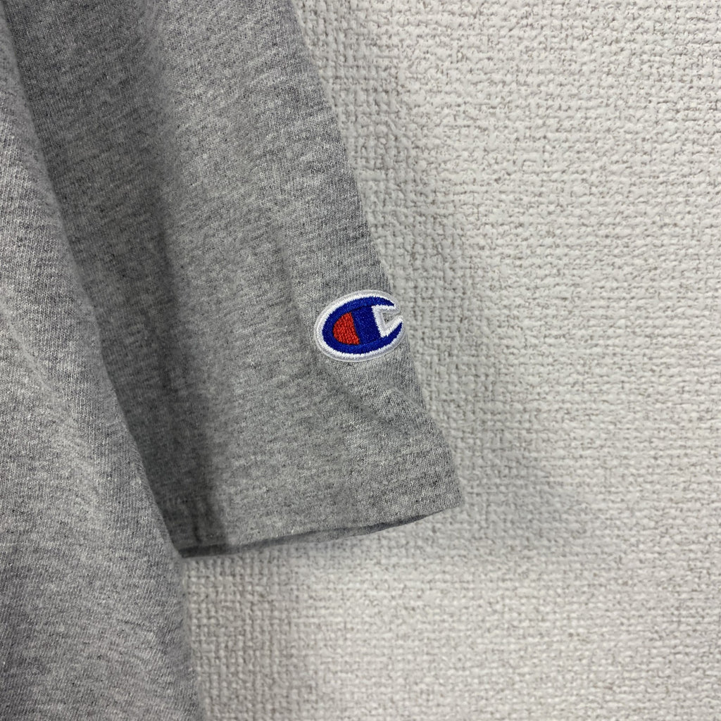 champion チャンピオン　半袖プリントTシャツ　グレー　灰色　バスケ　クルーネック　レトロデザイン　XLサイズ　古着