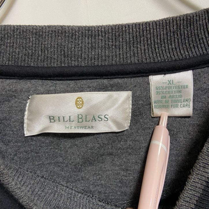 BILLBLASS　長袖ライン入りスウェット　トレーナー　切り替え　黒　ブラック　グレー　灰色　ビッグシルエット　XLサイズ　古着