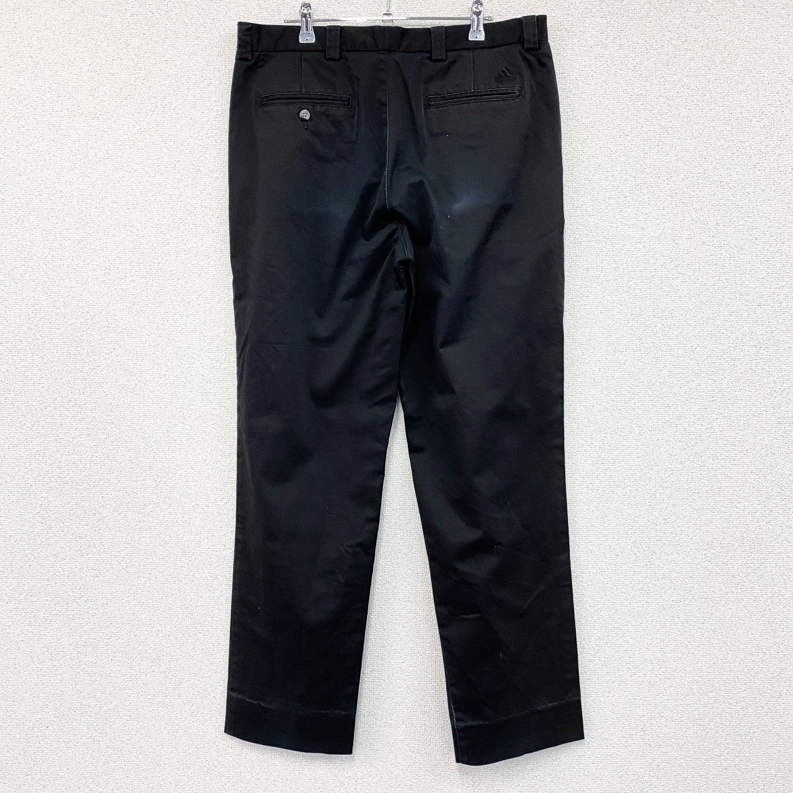 00s　adidas golf　アディダスゴルフ　チノパンツ　ジップフライ　無地　ヴィンテージ　黒　ブラック　91サイズ　古着