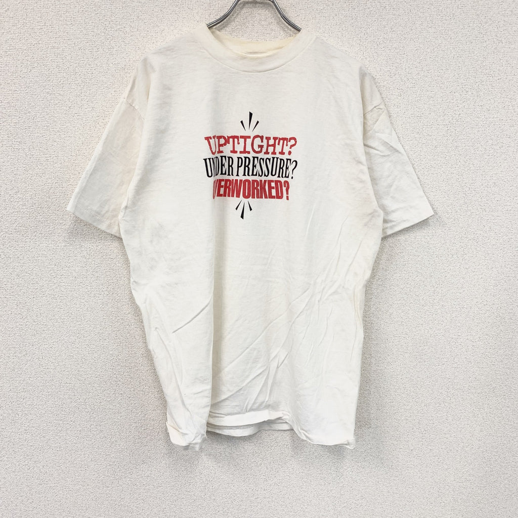 ALL SPORT　半袖プリントTシャツ　シングルステッチ　白　ホワイト　XLサイズ カットソー メンズ コットン 古着