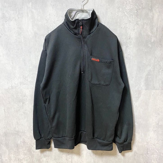 古着 used　WINDBREAKER　長袖ハーフジップスウェット　トレーナー　黒　ブラック　ハイネック　秋冬服　Mサイズ