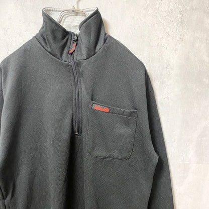 古着 used　WINDBREAKER　長袖ハーフジップスウェット　トレーナー　黒　ブラック　ハイネック　秋冬服　Mサイズ