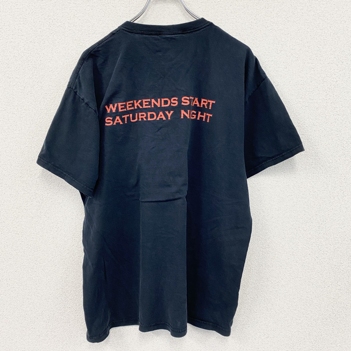 00s～　JERZEES　半袖プリントTシャツ　ヴィンテージ　2連プリント　黒　ブラック　XLサイズ　古着