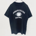半袖カレッジプリントTシャツ　ラマポ大学　ニュージャージー州　クルーネック　フットボール　黒　ブラック　古着