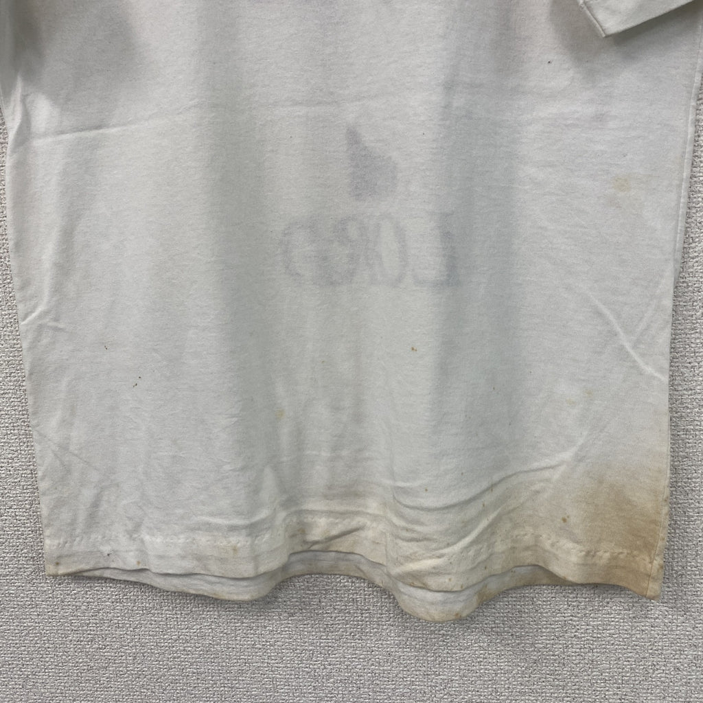 IMPROVED LIVING　半袖プリントTシャツ　シングルステッチ　白　ホワイト　Lサイズ カットソー メンズ 古着